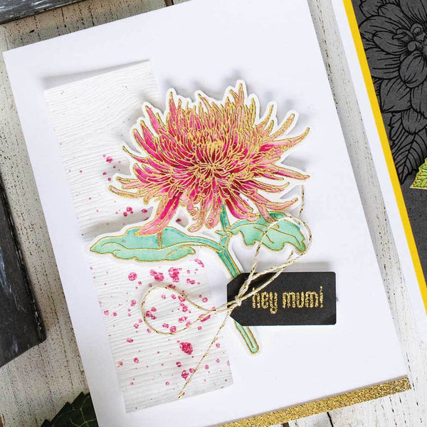 Hero Florals Mum Stamp & Cut Set