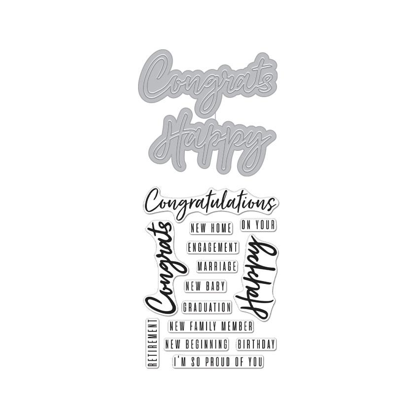 Congrats Happy Stamp & Cut Set