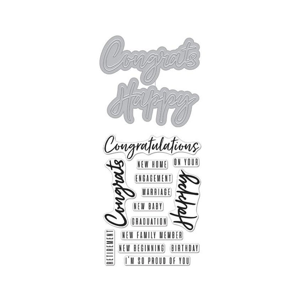 Congrats Happy Stamp & Cut Set