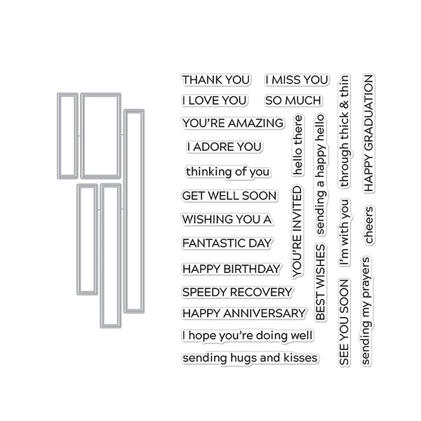 Message Strips Stamp & Cut XL Set