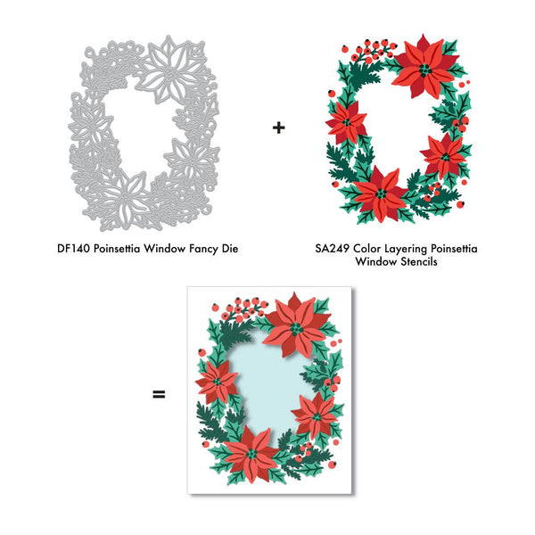 Poinsettia Window Fancy Dies