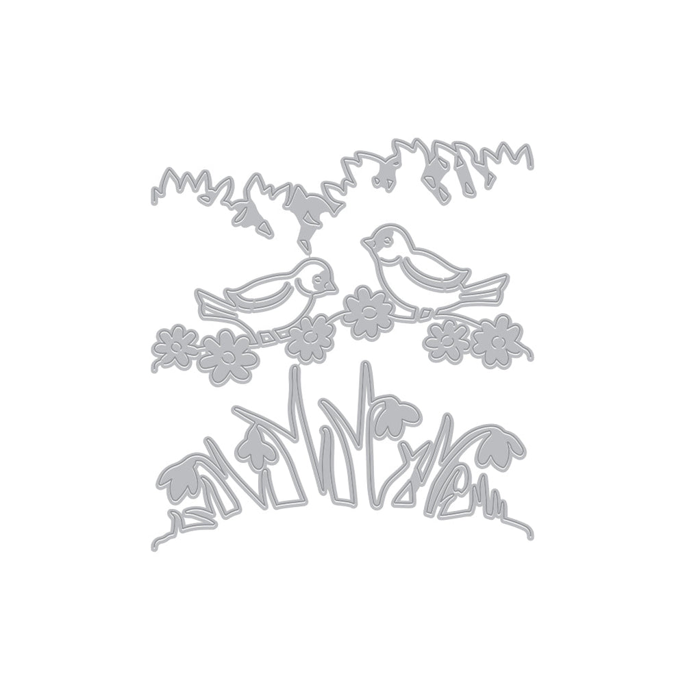 Tri-Fold Garden Birds Fancy Dies