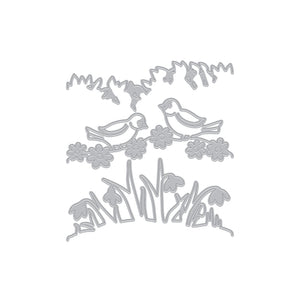 Tri-Fold Garden Birds Fancy Dies