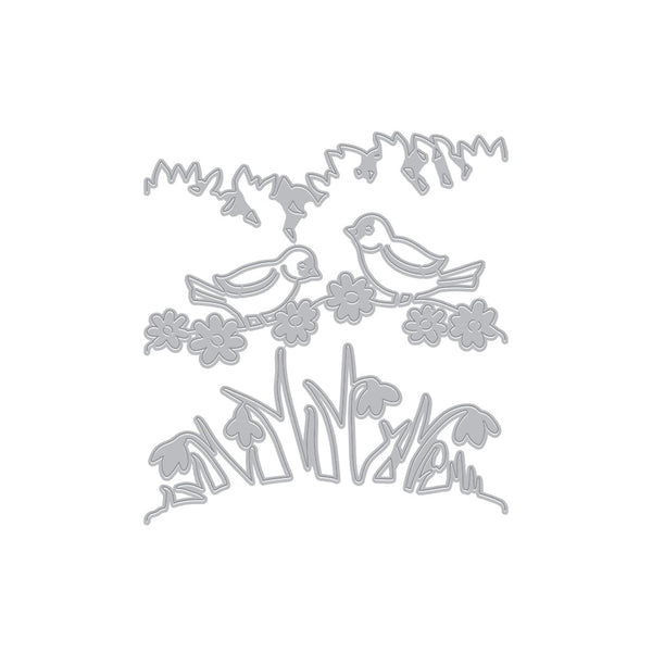 Tri-Fold Garden Birds Fancy Dies