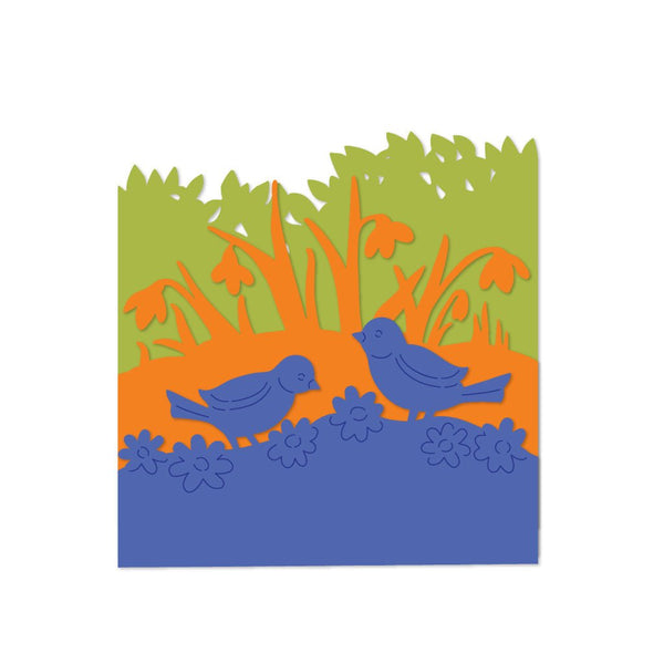 Tri-Fold Garden Birds Fancy Dies