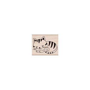 Sleeping Kitty Woodblock Stamp