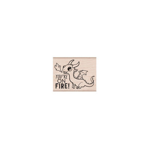On Fire Woodblock Stamp