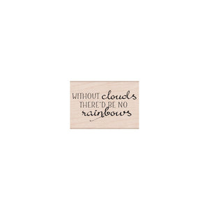 Clouds and Rainbow Message Woodblock Stamp