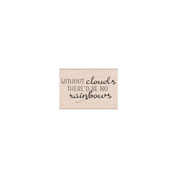 Clouds and Rainbow Message Woodblock Stamp