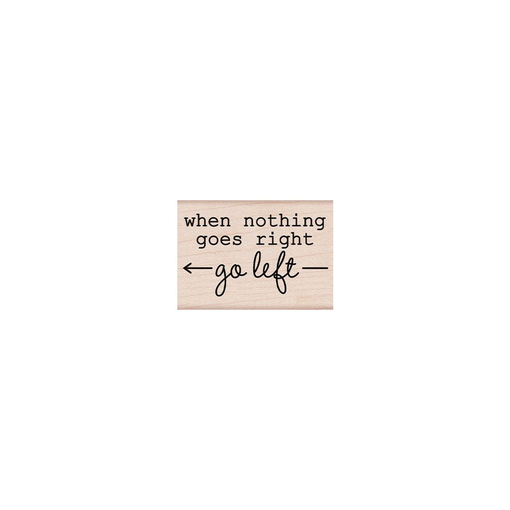 Go Left Woodblock Stamp