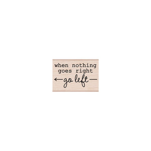 Go Left Woodblock Stamp