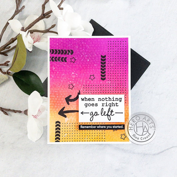 Go Left Woodblock Stamp