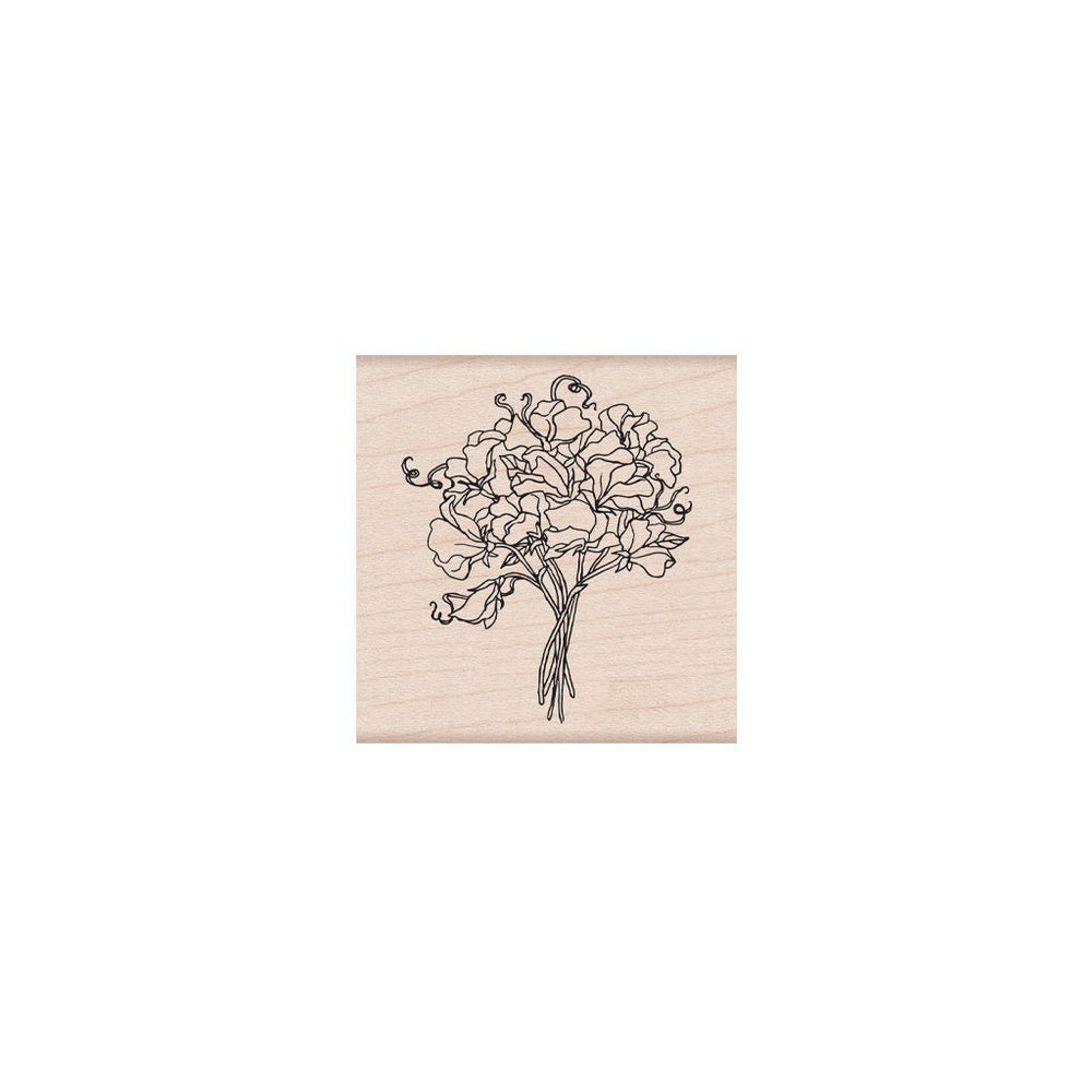 Sweetpea Bouquet Woodblock Stamp