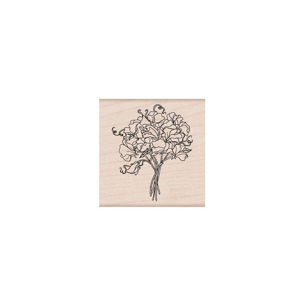 Sweetpea Bouquet Woodblock Stamp