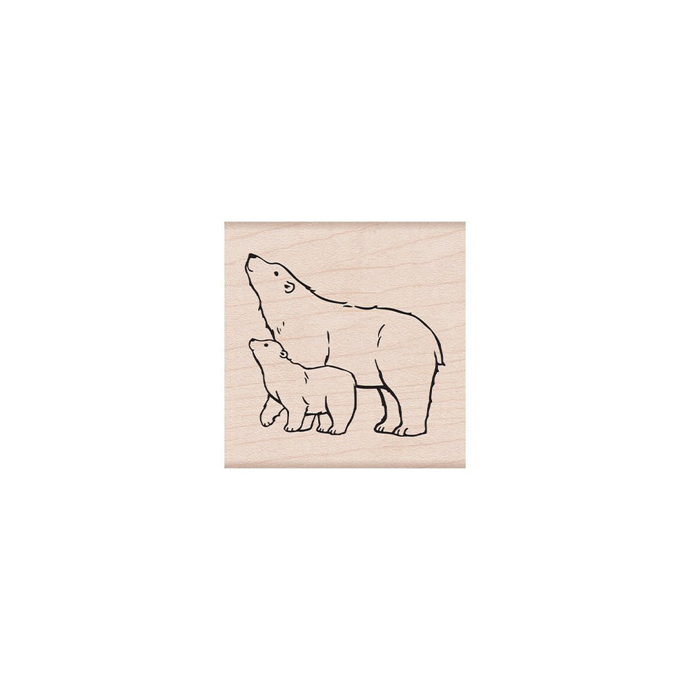 Polar Bears Woodblock Stamp