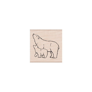 Polar Bears Woodblock Stamp