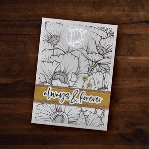Paper Rose - Floral Card Fronts Silver Foil 12x12 Paper Collection