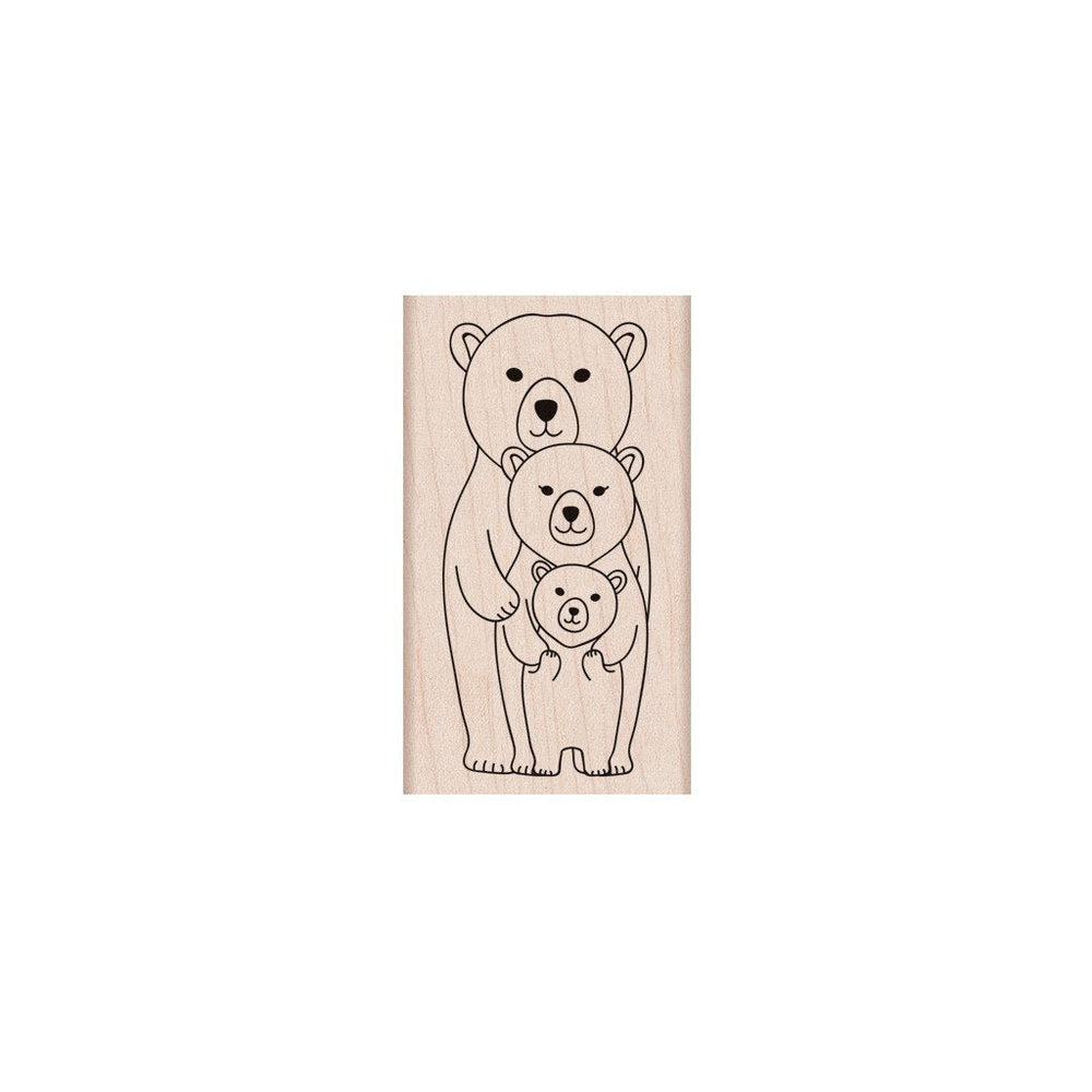 Bear Family Woodblock Stamp
