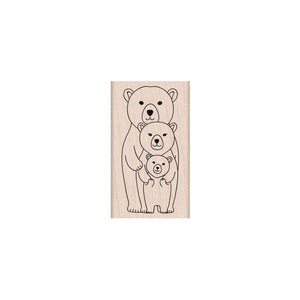 Bear Family Woodblock Stamp