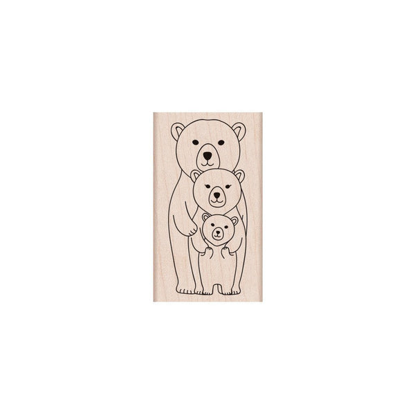 Bear Family Woodblock Stamp