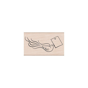 Love Note Bird Woodblock Stamp