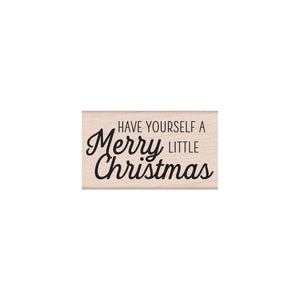 Merry Little Christmas Woodblock Stamp