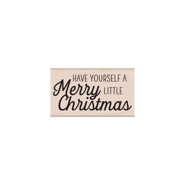 Merry Little Christmas Woodblock Stamp