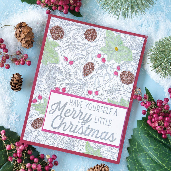 Merry Little Christmas Woodblock Stamp
