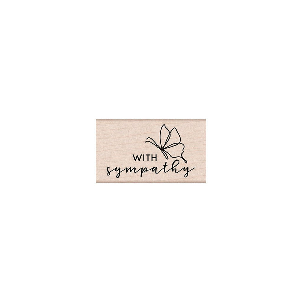 With Sympathy Butterfly Woodblock Stamp