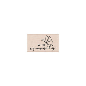 With Sympathy Butterfly Woodblock Stamp
