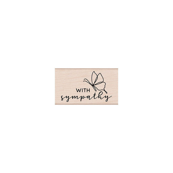 With Sympathy Butterfly Woodblock Stamp