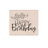 Happy Birthday with Ribbon Woodblock Stamp