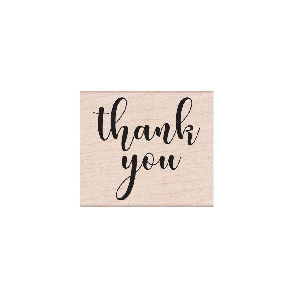 Script Thank You Woodblock Stamp