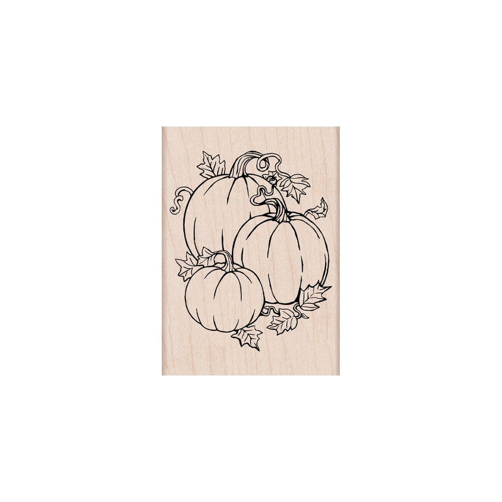 Pumpkin Bunch Woodblock Stamp