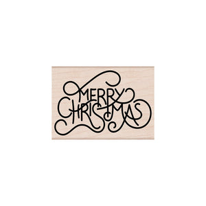 Flowy Merry Christmas Woodblock Stamp