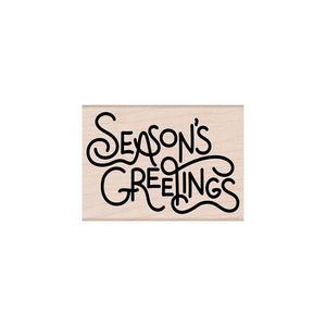 Flowy Season's Greetings Woodblock Stamp