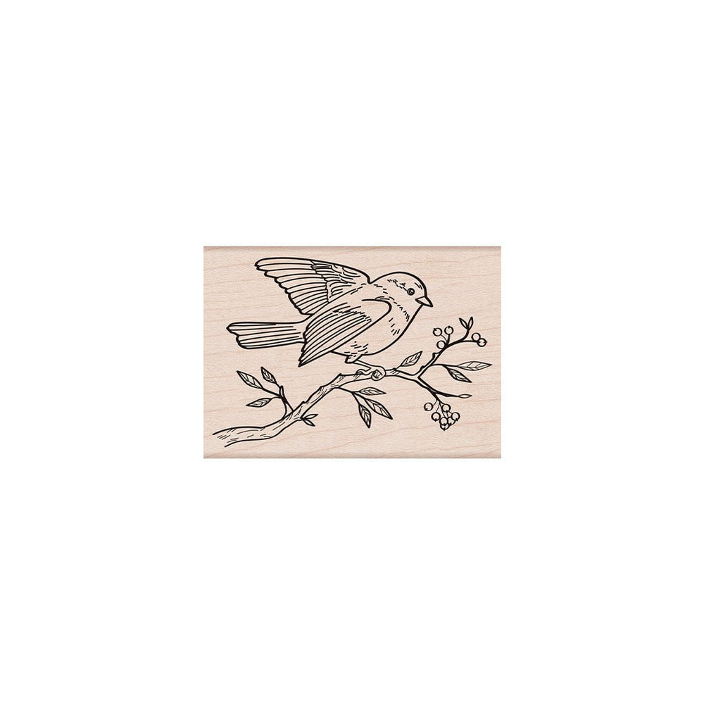 Bird on a Branch Woodblock Stamp