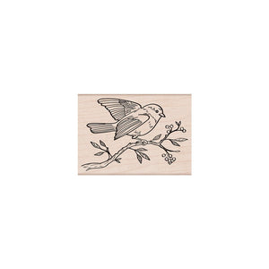 Bird on a Branch Woodblock Stamp