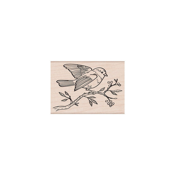 Bird on a Branch Woodblock Stamp