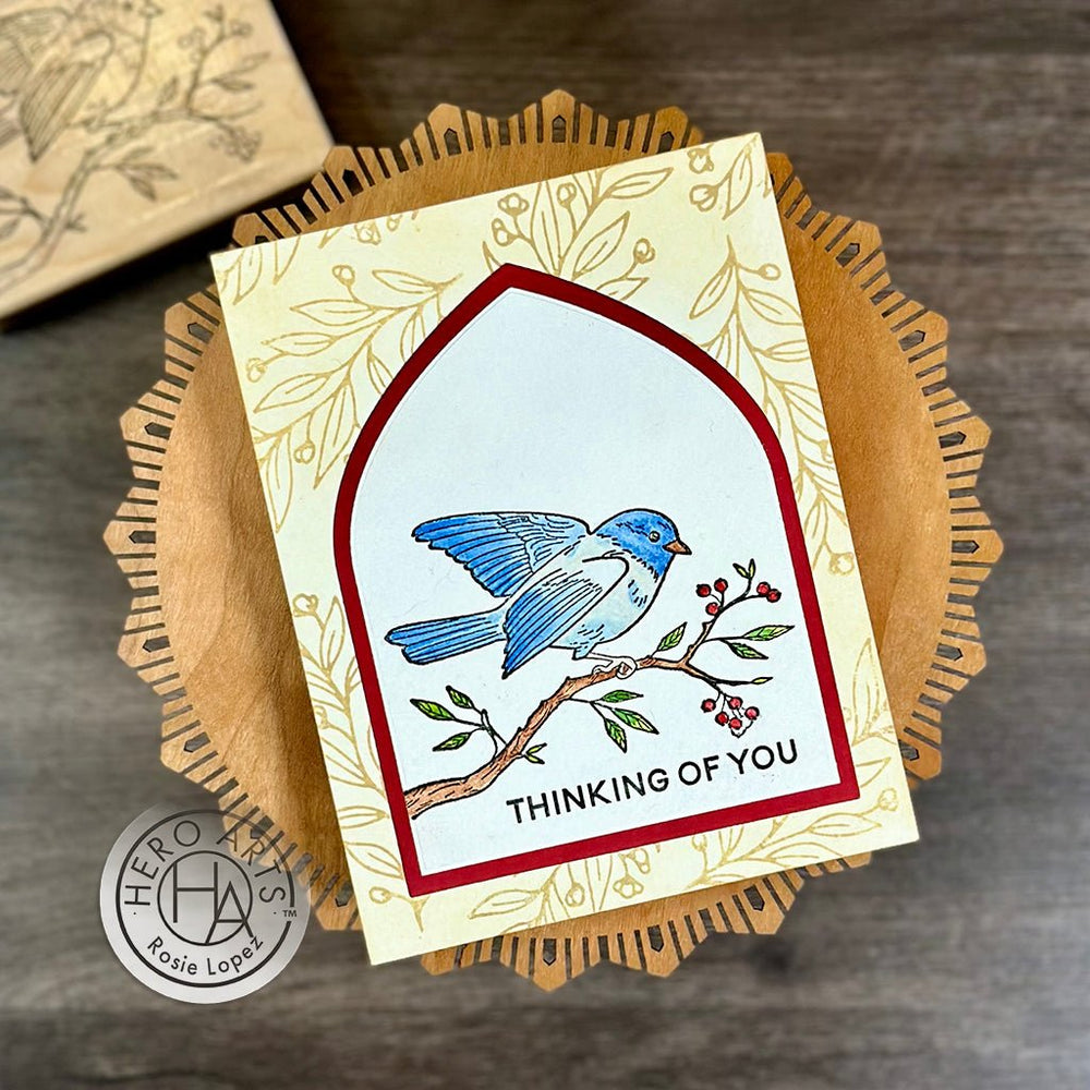 Bird on a Branch Woodblock Stamp