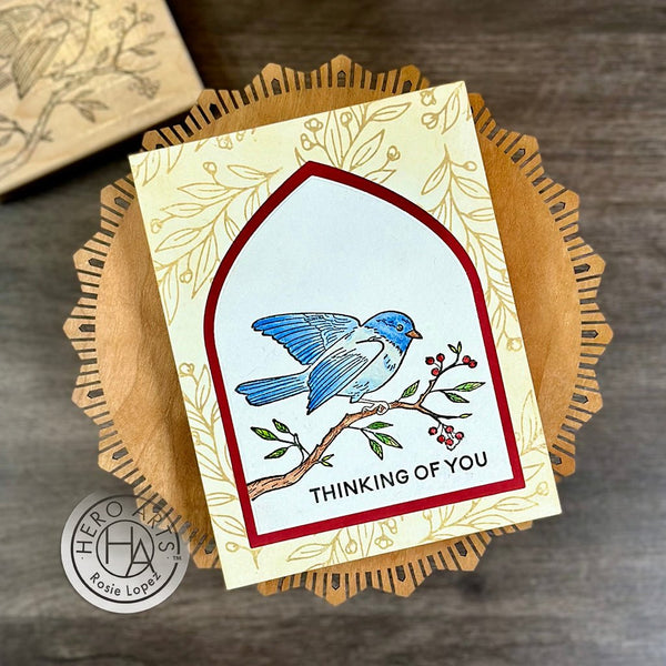 Bird on a Branch Woodblock Stamp
