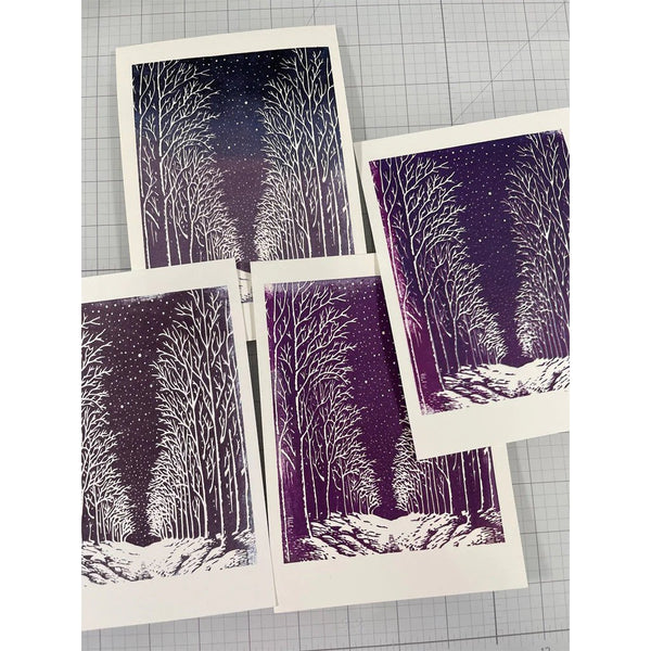 Snowy Night Letterpress + Foil Plate