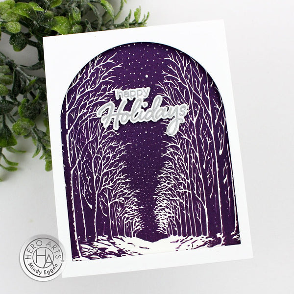 Snowy Night Letterpress + Foil Plate