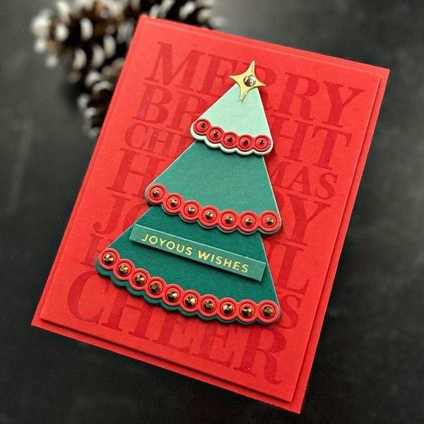Stitched Holiday Tree Etched Dies from the Stitched Bright Collection