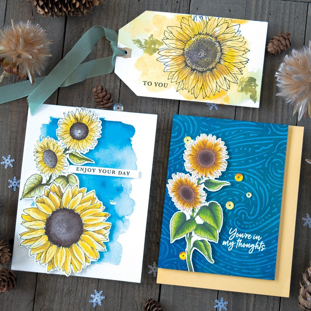 Hero Florals Sunflower Woodblock Stamp