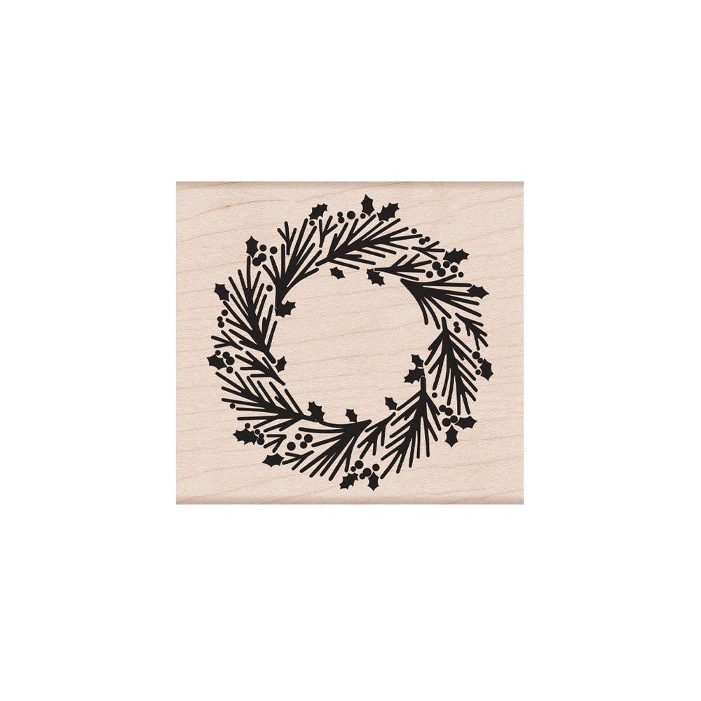 Graphical Wreath Woodblock Stamp