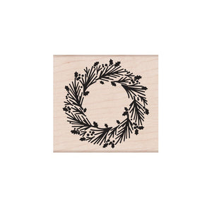 Graphical Wreath Woodblock Stamp