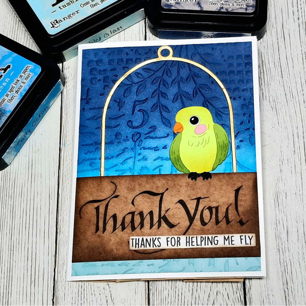Upright Italic Thank You! Press + Foil Plate by Paul Antonio