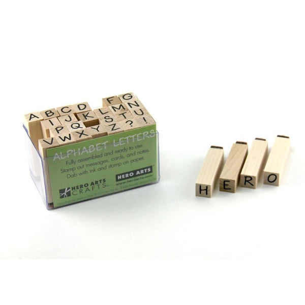 Tiny Classic Letters Woodblock Stamp