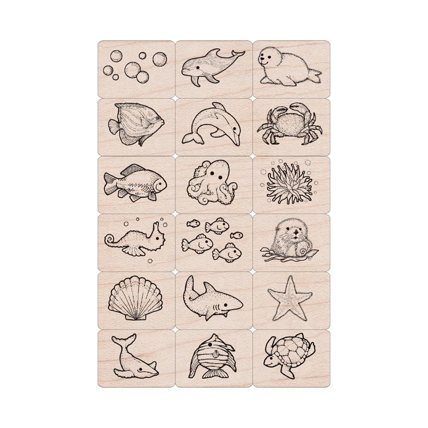 Sea Life Woodblock Ink 'n' Stamp